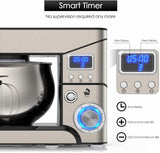 Stand Mixer, Stainless Steel Mixer 5.3-QT LCD Display Food Mixer, 6+P Speed itchen Electric Mixer Tilt-Head Mixer with Stainless Steel Bowl, Dough Hook, Beater, Whisk LILPARTNER