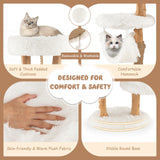 Tangkula Cat Tree Tower, Solid Wood Modern Cat Tower with Cozy Top Perch, 2 Platforms & 1 Hammock, Natural Branch Cute Cat Tree with Scratching Posts & Sisal Rope for Indoor Cats Tangkula