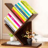Godferyxin Book Tree Bookshelf, 3-Tier Wood Small Tree Bookcase for Displaying Books, CDs, Magazines and More at Office, Home or School Godferyxin