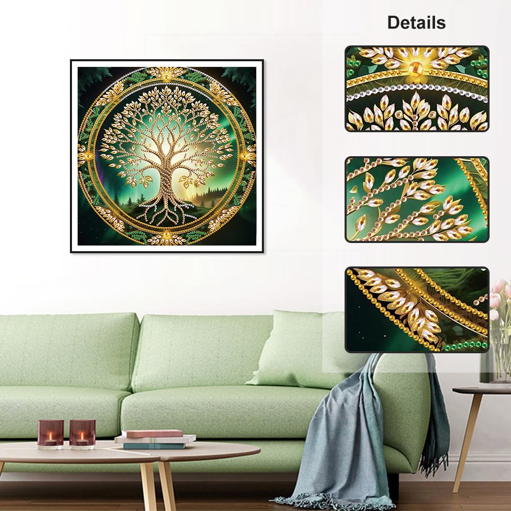 Stalente Diamond Painting Kits for Adults Tree of Life, 5D Special Shape Diamond Art Kits for Beginners, Crystal Rhinestones Diamond Painting for Home Wall Decoration Gift 12×12inch Stalente