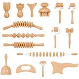 pumedic Wood Therapy Massage Tools 16-in-1 Lymphatic Drainage Massager Maderoterapia Kit Therapy Tools for Body Sculpting Muscle Pain Relief Lymphatic Drainage Women Face Wood Roller Massager Tools pumedic