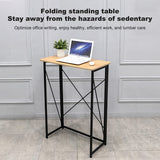 Folding Laptop Computer Desk, Standing Desk, 31in Small Desk for Sitting or Standing, No Need to Assembly, Suitable for Home, Office, Writing (Wood Board Color) Ytaoka
