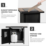 BALI OUTDOORS 50000 BTU Propane Fire Pit for Outdoor, 30 in Fire Pit Table Outdoor, Square Firepits for Outside Backyard, Patio BALI OUTDOORS