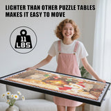 Puzzle Table with Drawers Adjustable Height 1500pcs,Foldable for Storage 3 in 1 Jigsaw Puzzle Table with Legs,Puzzle Tables for Adults with Drawers Doerpuz