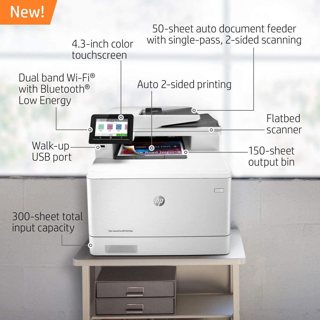 HP Color Laserjet Pro Multifunction M479fdw Wireless Laser Printer (W1A80A) (Renewed) HP
