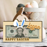 Easter Personalized Money Gift Holder - Custom Name Wooden Easter Gift Card Money Holder for Boys Girls, Hanging Easter Gift Card Holder Gifts V-DECORPARKS