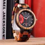 BOBO BIRD Men's Colorful Wooden Watches Analog Quartz Date Display Wood Watch Handmade Luxury Casual Wristwatch with Gifts Box for Men BOBO BIRD