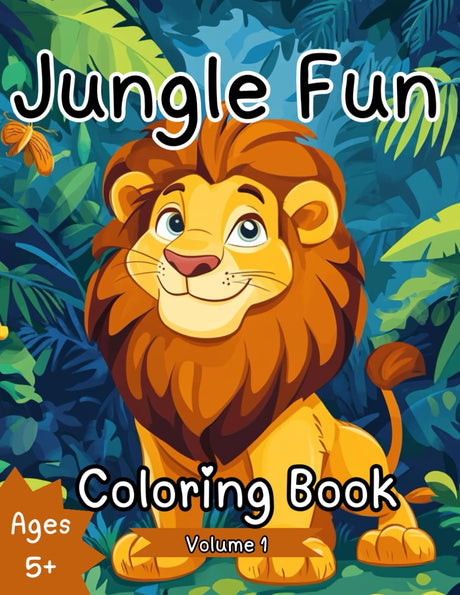 Jungle Fun Coloring Book: Fun Jungle Animals in Jungle setting, Ready for your imagination and colors to bring to life. over 40 color pages (Jungle Themed Coloring Books) WoodArtSupply
