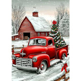 SENQAO Red Truck Diamond Art Kits for Adults,Christmas 5D Diamond Painting Kits for Beginners,Round Full Drill Gem Art for Adults,DIY Diamond Dots Paintings Picture Arts Craft for Home Decor 12x16in SENQAO