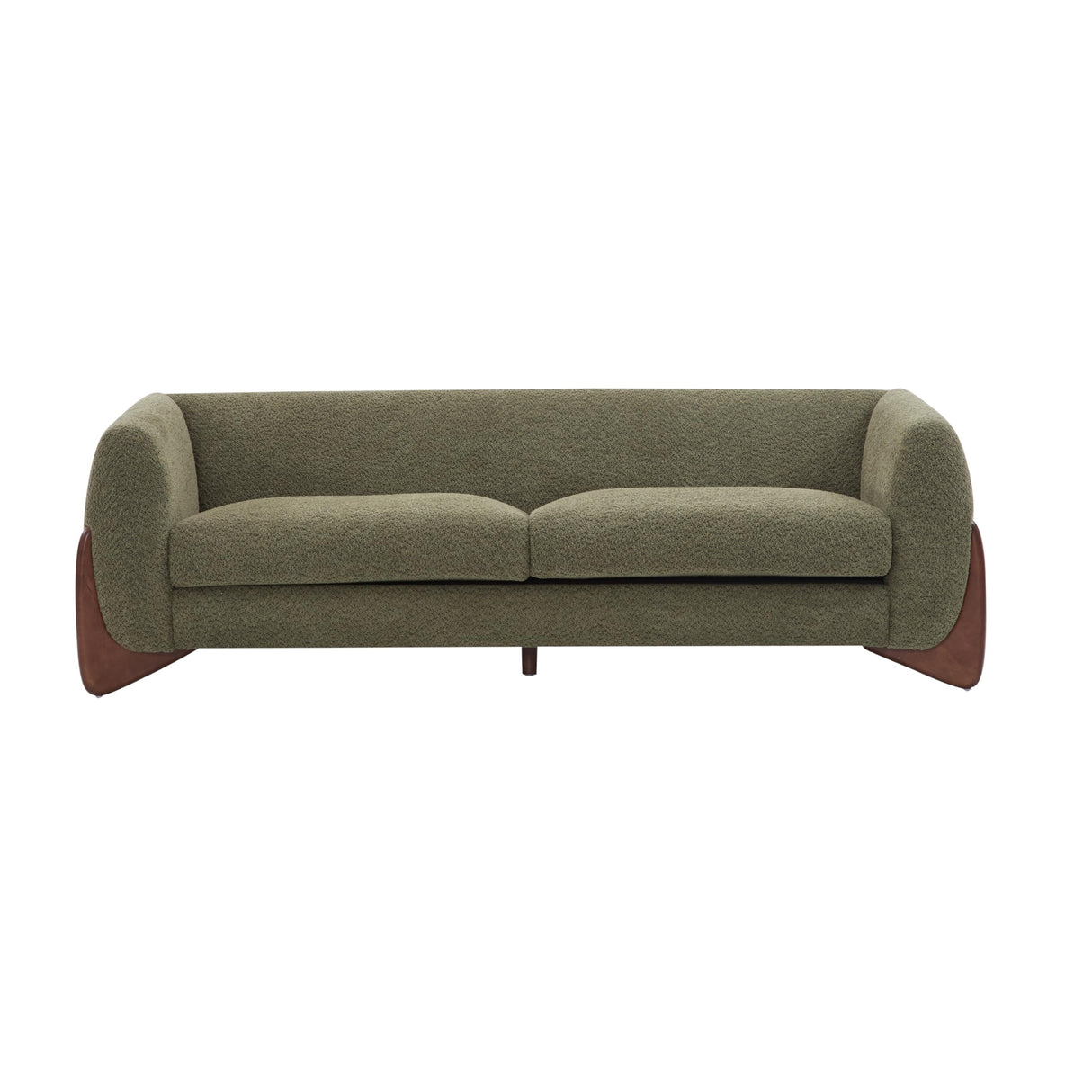 Christopher Knight Home Almad 2 Pieces Sofa Couch Set, Cozy 3-Seater Sofa and Loveseat for Living Room, Upholstered Couch Chair, Soft Seating Lounge Sofa with Wood Frame, Boucle Fabric, Olive Green Christopher Knight Home
