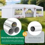 10x30 Party Tent, 2025 Update Outdoor White Tents for Parties, Wedding, Event, Large Canopy Tent with Walls, Big Event Gazebo Tents for Backyard, Garden, 8 Sidewalls ATOVER