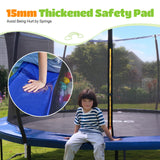 ORCC 1200LBS Weight Capacity Trampoline 16 15 14 12 10 8FT Without Basketball Hoop Water Sprinkler Spiral Ground Stakes Outdoor Yard Trampolines for Kids Adults ORCC