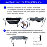 Bzzter Replacement Trampoline Mat,Fits 14ft Round Frame,with 72 Rings &147.6 Inch Diameter, Fits 6.5"-7.0" Spring,10 Rows of Stitching for Longer Lasting,w/Pull Hook and Gloves,14ft Trampoline Mat Bzzter