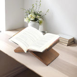 Book Stand for Reading - Solid Wood Book Holder for Open and Closed Books, Cookbook, Magazines, Textbooks (Redwood) Onzsiefa