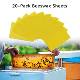 20Pcs Beeswax DIY Candle Making Kit, Natural Beeswax Honeycomb Sheets for Candle Making Beekeeping, Beehive Wax Foundation Sheets Candle Rolling Kit for Beeswax Sheets & Decorations (132 x 90 mm) Flylin