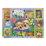 Cobble Hill 1000 Piece Puzzle - Puppies and Posies Quilt - Sample Poster Included Cobble Hill Puzzle Company Ltd.
