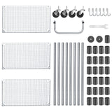 WDT 990Lbs Capacity Heavy Duty Rolling Utility Cart, NSF Rolling Carts with Wheels,Commercial Grade Metal Cart with Handle Bar & Shelf Liner,Trolley Serving Cart for Restaurant,Kitchen,Gray WDT