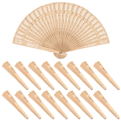 GNIEMCKIN 50 PCS Wooden Hand Fans, 8 Inch Foldable Wedding Hand Fans with Personalized Engraving, Perfect for Birthdays, Home Decor, Wedding and - WoodArtSupply