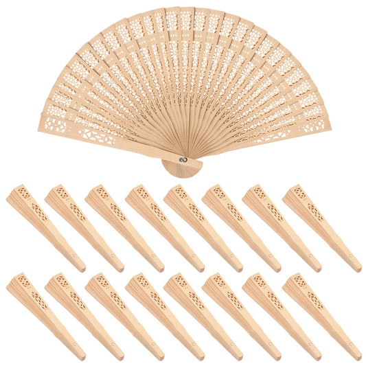 GNIEMCKIN 50 PCS Wooden Hand Fans, 8 Inch Foldable Wedding Hand Fans with Personalized Engraving, Perfect for Birthdays, Home Decor, Wedding and - WoodArtSupply