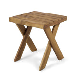 Christopher Knight Home Irene Outdoor Acacia Wood Side Table, Sandblast Teak Finish Christopher Knight Home