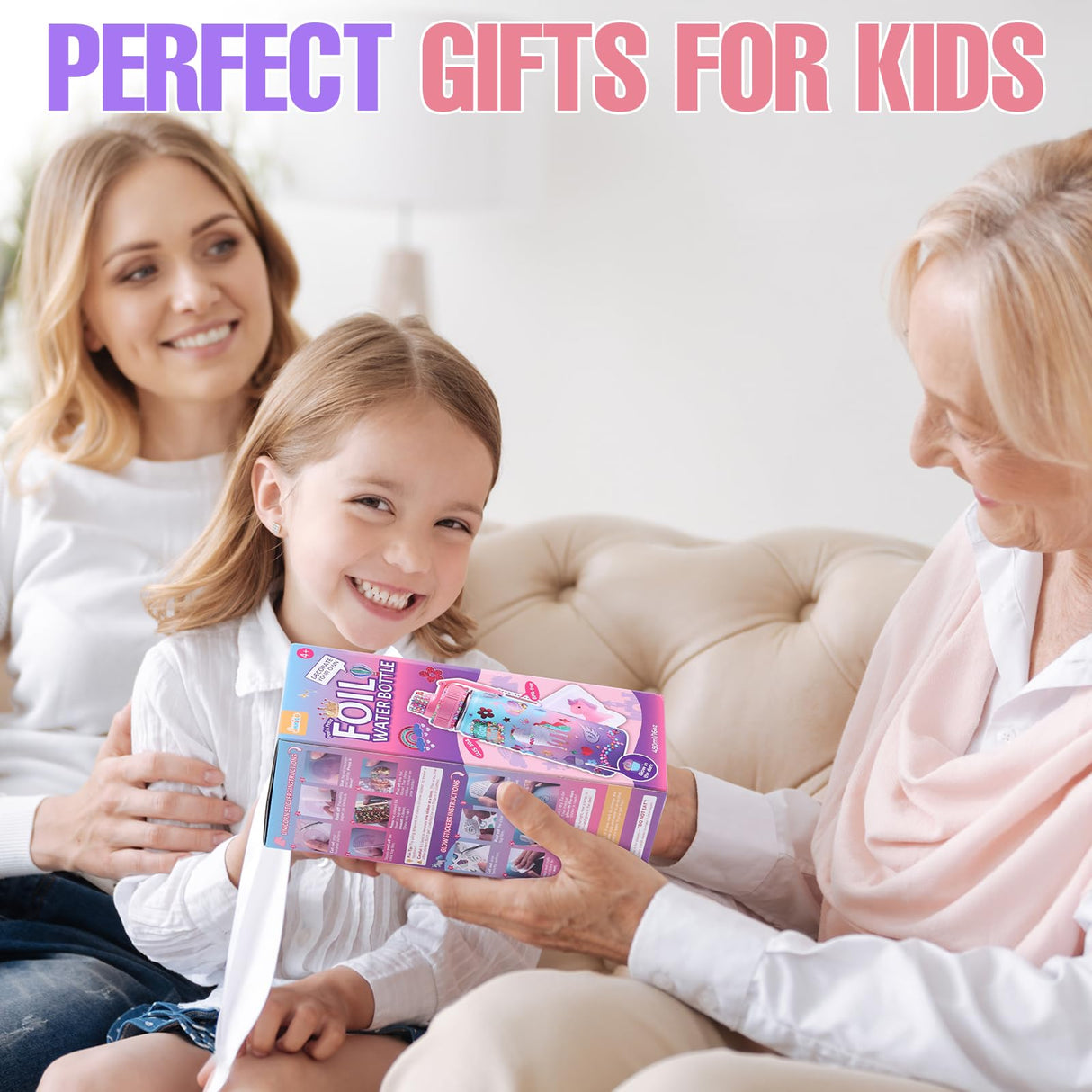 JMMICO Decorate Your Own Water Bottle Kits for Girls Age 4-6-8-10 (Stainless Steel),Unicorn Crafts Gifts,Foil Arts and Crafts Gifts for Girls Birthday Christmas JMMICO