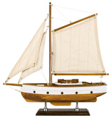 SAILINGSTORY Wooden Sailboat Decor Sail Boat Model Ship Sailing Yacht for Home Decoration Wood Color HOME DECOR SAILINGSTORY