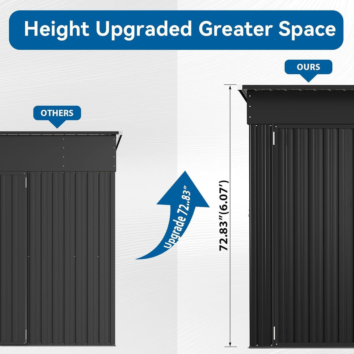 BinpLax 8'x4' Shed Galvanized Steel Storage Sheds with Triple Doors Weatherproof Outdoor Utility Sheds, Dual Lock Lean to Shed with Sloped Roof for Mower, Bike, Generator, Garden Tools (Black) BinpLax