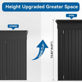 BinpLax 8'x4' Shed Galvanized Steel Storage Sheds with Triple Doors Weatherproof Outdoor Utility Sheds, Dual Lock Lean to Shed with Sloped Roof for Mower, Bike, Generator, Garden Tools (Black) BinpLax