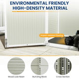 Amopatio 41 Cu Ft Outdoor Storage Shed, Horizontal Resin Trash Can Storage, Weather Resistance, Storage Box with Floor Included for Garden Tools, Lawn Mowers, Garbage Cans, Patio Use, Sandstone Amopatio