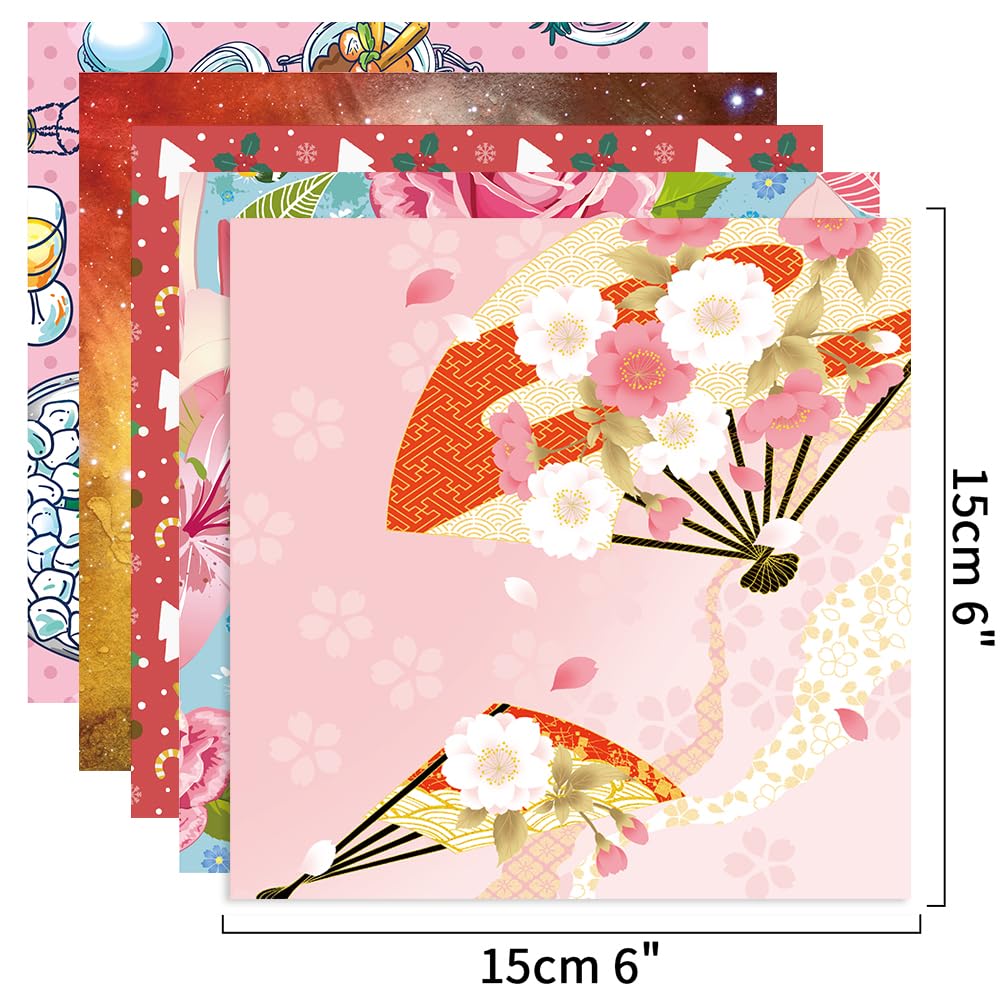 10 Different Packs Full Collection Origami Paper Kit 6 Inch Square Double Sided Color Vivid Colors Creation Easy Fold Paper Set Hand Crafts Paper Arts Creativity qianshan