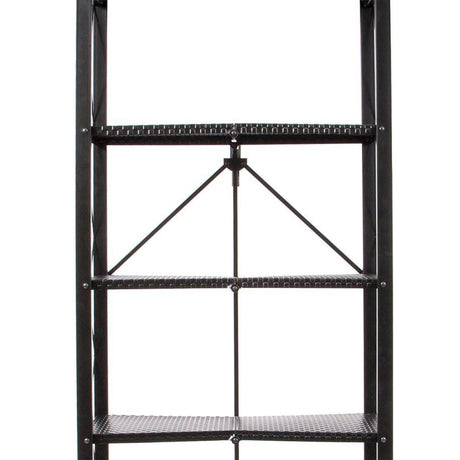 Origami 6 Tier Classic Stamped Metal Storage Shelves for Books, Decor, Vinyl Records, and Garage Organization and Storage, Black Origami