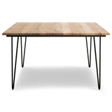 SIMPLIHOME Hunter SOLID MANGO WOOD and Metal 54 Inch Square Industrial Dining Table in Natural, For the Dining Room SIMPLIHOME