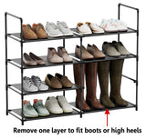 FIDUCIAL HOME 4 Tiers Shoe Rack Organizer 16-20 Pairs Stackable Shoe Storage Shelf Durable for Closet Entryway, Black FIDUCIAL HOME