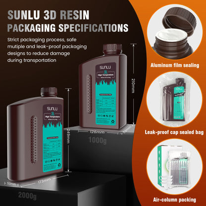 SUNLU High Temperature 3D Printer Resin, Fast Curing 3D Resin for LCD DLP SLA Resin 3D Printer, 405nm UV Curing 3D Printing Photopolymer Resin, High Temperature Resistance, 1 KG, Grey