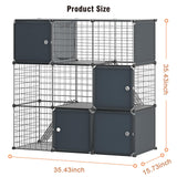 PAWING Indoor Cat Enclosure Outdoor 3-Tier Large Playpen Catio Cat Cage Outdoor Cat Crate Detachable Metal Wire Kennel Medium Kitten Cage PAWING