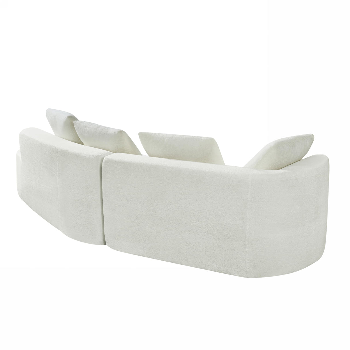 GDFStudio 116" Modern Curved Sectional Sofa with Chaise Lounge,Pearl Upholstered Fully Compressed Sponge Couch,2 Pcs Set,Right Hand Facing,Fully Assembled Lounge Seating for Living Room,Beige GDFStudio