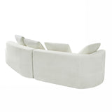 GDFStudio 116" Modern Curved Sectional Sofa with Chaise Lounge,Pearl Upholstered Fully Compressed Sponge Couch,2 Pcs Set,Right Hand Facing,Fully Assembled Lounge Seating for Living Room,Beige GDFStudio