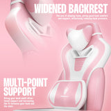 Dowinx Gaming Chair with Footrest, Big and Tall Gaming Chair for Heavy People, Computer/PC Gamer Chair for Adult with Massage (Pink) Dowinx