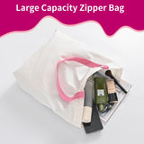 OLSUNOR 10 Pack Canvas Tote Bag with Zipper, Reusable Grocery Bags with Long Handle, DIY Heat Transfer Sublimation Blanks Shopping Bags for Advertising, Birthday, Halloween, Christmas Craft Bags OLSUNOR