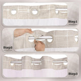 River Dream Farmhouse Linen Textured Shower Curtain with Snap-in Liner Set, No Hooks Needed, with Tassels for Rustic Bathroom Decor,with Window,with Magnets,Linen,71Wx74H River Dream