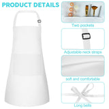 Bouiexye 10 Pack Kids Apron Adjustable Children Apron with 2 Pockets Children Chef Painting Aprons for Cooking Baking Painting Crafts Making (White) Bouiexye