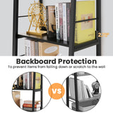 Himimi Black Ladder Bookshelf, 5 Shelf Bookcase Industrial Bookshelf Wood and Metal Bookshelves, Plant Flower Stand Rack Book Storage Shelves for Living Room, Bedroom, Home Office (2 PCS) Himimi