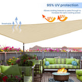 E&K Sunrise 15' x 15' x 15' Sun Shade Sail Triangle Canopy Shade Cover UV Block for Patio Backyard Garden Outdoor (Sand) E&K