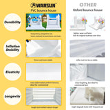 WARSUN 10x8x8FT White Bounce House with Ball Pit & Air Blower All PVC Commercial Grade Inflatable White Bounce House Caslte for Kids Birthday Baby Shower Business Photography WARSUN