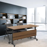 Foldable Conference Table,Flip Top Rolling Conference Tables,Mobile Training Table with Wheels,Modern Large Coference Room Tables,Folding Meeting Table for Office,Classroom (8pack 70.8 * 21.6 * 29.5) VORDERRY