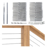Muzata 120 Pack 1/8" Cable Railing Hardware Kit Swage Lag Screws Left and Right Handed Thread for Wood Post T316 Stainless Steel Deck Cable Railing System 60 Pairs CK17 Muzata