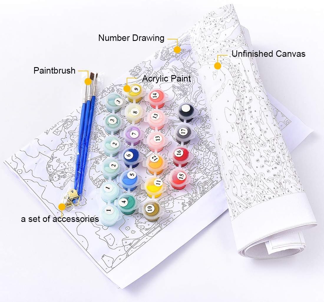 Paint by Numbers Kit for Adults Van Gogh《Fishing Boats On The Beach of Les Saintes Maries De La Mer》 Oil Painting by Numbers Kit for Home Decor Gifts WoodArtSupply