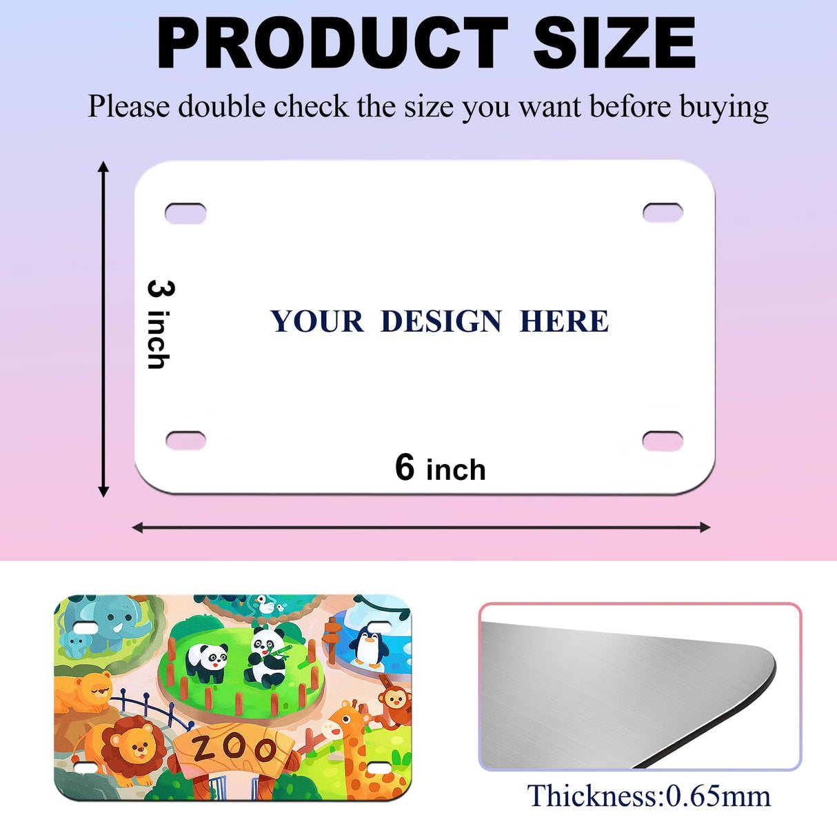 6"x3"10 Pcs Sublimation License Plate Blanks, Metal Aluminum Mini Heat Thermal Transfer Sheet DIY Picture, Custom License Plate Tag for Kids Toy Car, Bike (White) HYHOSHI