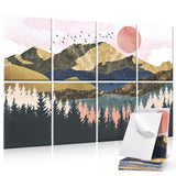 Tutmyrea Art Acoustic Panels, 48"X32" Self-adhesive Sound Proofing Padding, 8 Pack Acoustical Soundproof Wall Panels, Decorative Sound Absorbing Panels for Home & Office (Mountain Tree) Tutmyrea