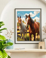 TOCARE Horse Paint by Numbers Kit for Adults,Horse Adult Paint by Number Canvas,Adults' Paint-by-Number Kits for Animals Lovers 16x20inch (Without Framed) TOCARE